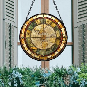 Stained Glass World Map Suncatcher