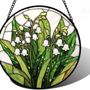 Lily of the Valley Stained Glass Window Hanging