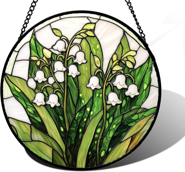 Lily of the Valley Stained Glass Window Hanging