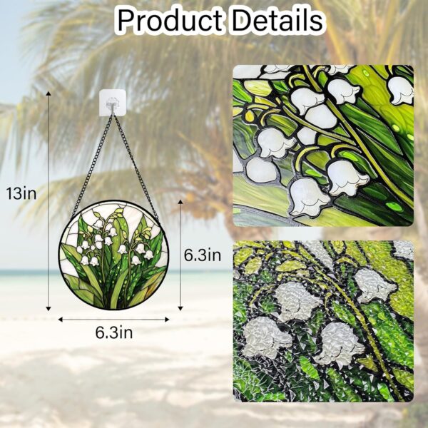 Lily of the Valley Stained Glass Window Hanging - Image 3