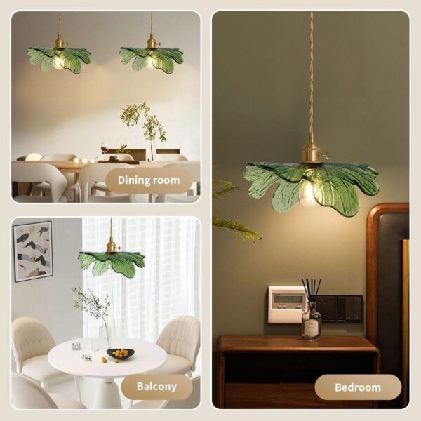 Vintage Green Glass Pendant Light - Image 4