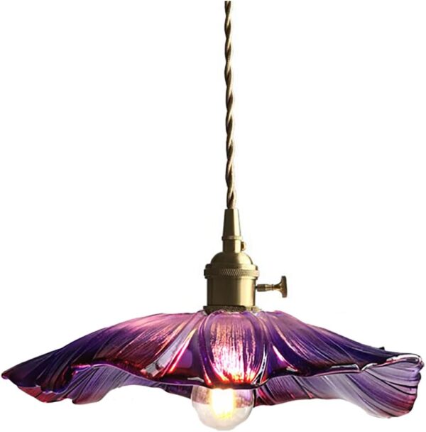 Vintage Purple Glass Pendant Light - Image 5