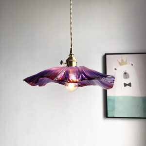 Vintage Purple Glass Pendant Light