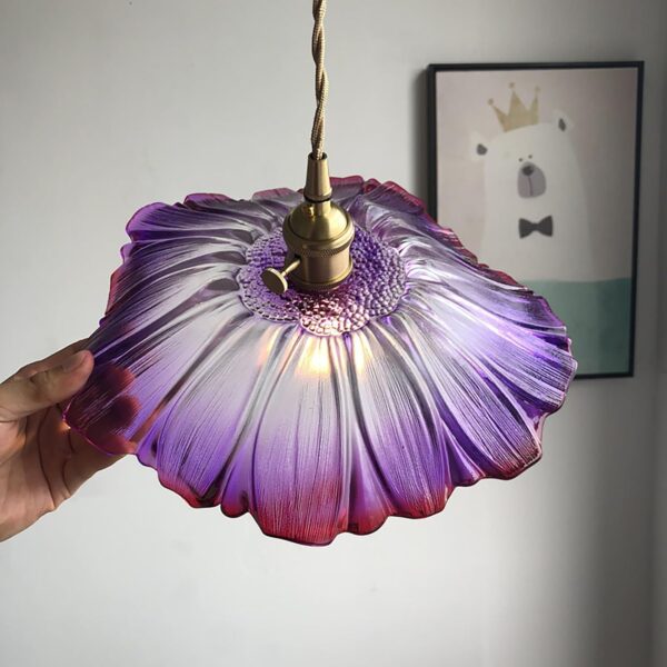 Vintage Purple Glass Pendant Light - Image 2