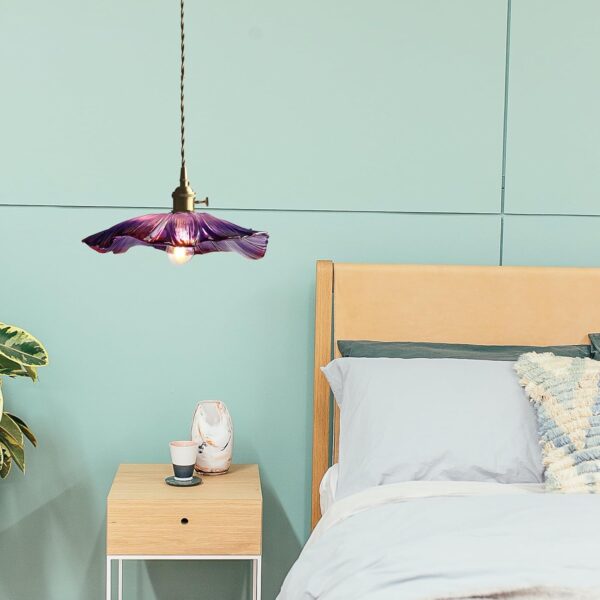 Vintage Purple Glass Pendant Light - Image 4