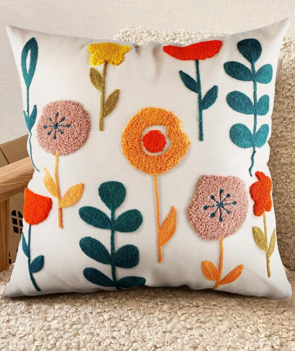 BotaniCozy Embroidered Pillow Cover