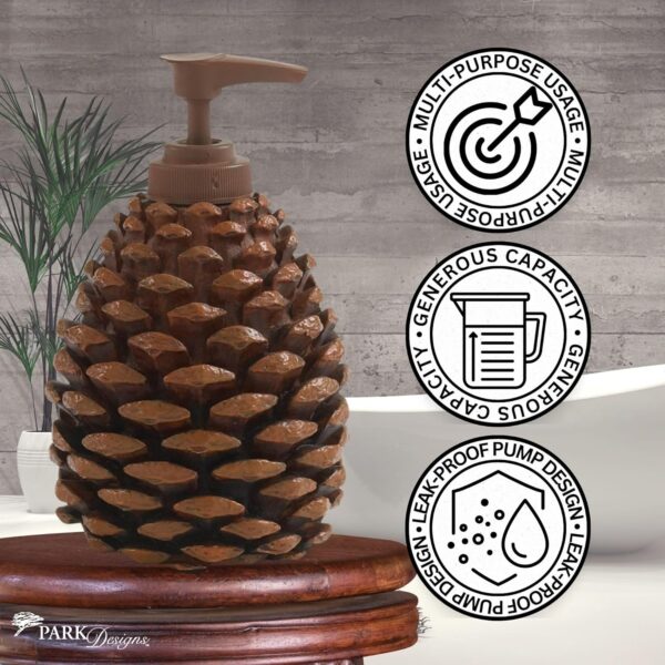 Park Designs Pinecone Rustic Soap Dispenser - Image 4